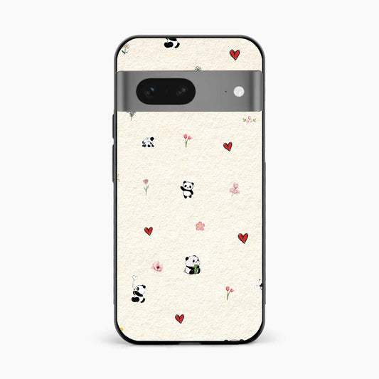 Panda Hearts & Flowers Google Pixel 8 Back Cover