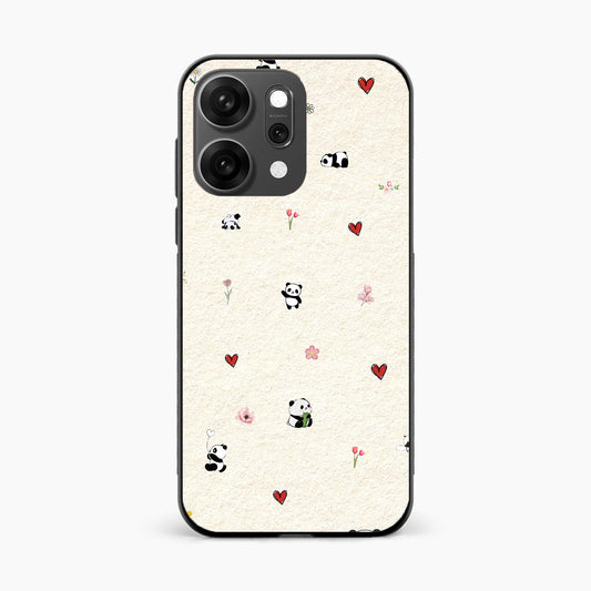 Panda Hearts & Flowers Oppo Reno 14 Pro 5G Back Cover