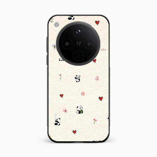Panda Hearts & Flowers Oppo Find X8 5G Back Cover