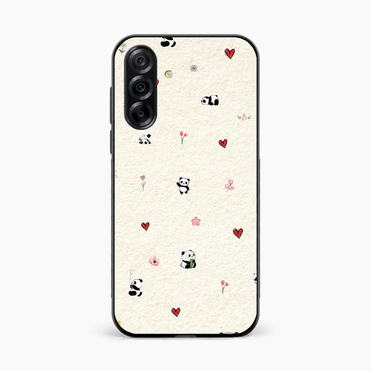 Panda Hearts & Flowers Samsung M56 Back Cover