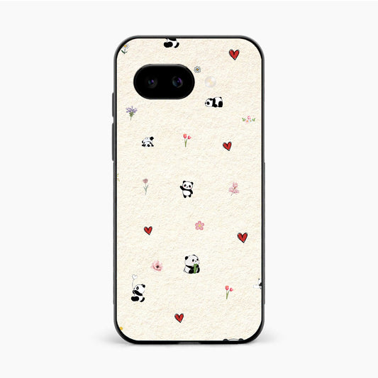 Panda Hearts & Flowers Google Pixel 9A Back Cover