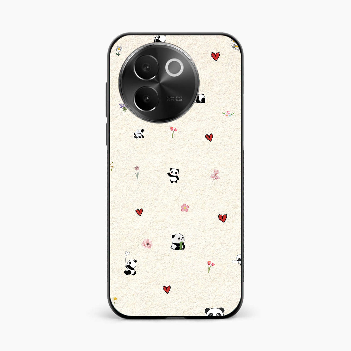 Panda Hearts & Flowers Vivo V30e 5g Back Cover