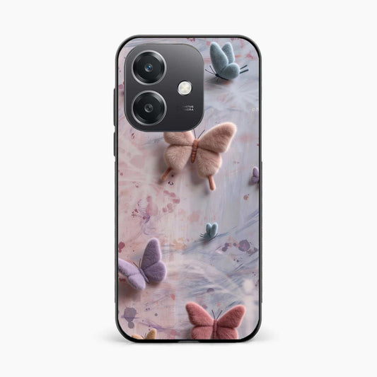 Fluffy Butterfly Oppo A3 5G Aesthetic Back Cover