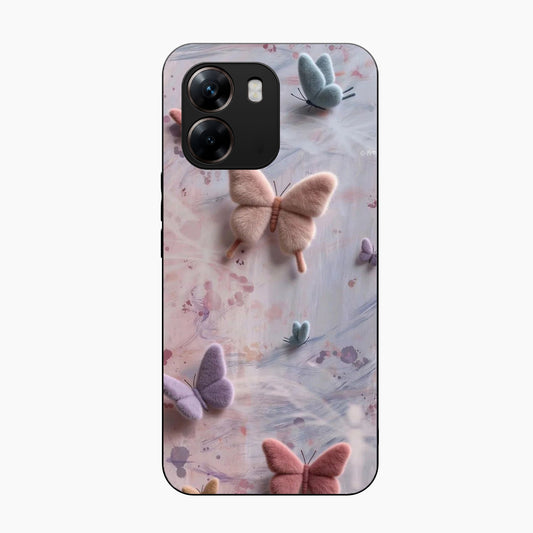 Fluffy Butterfly Oppo A6x 5G Aesthetic Back Cover