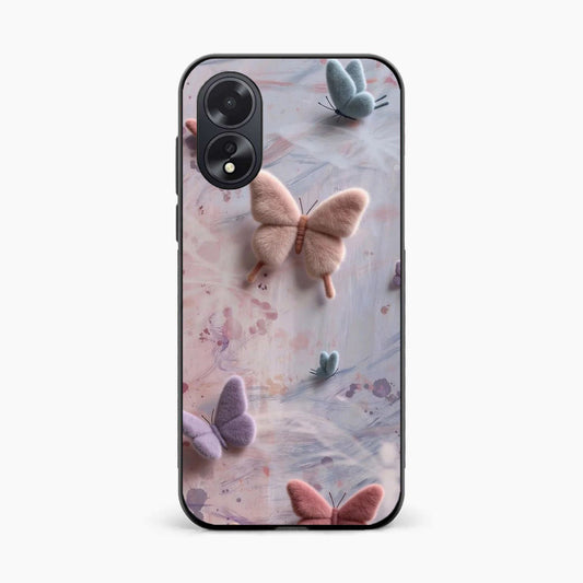Fluffy Butterfly Oppo A38 Aesthetic Back Cover