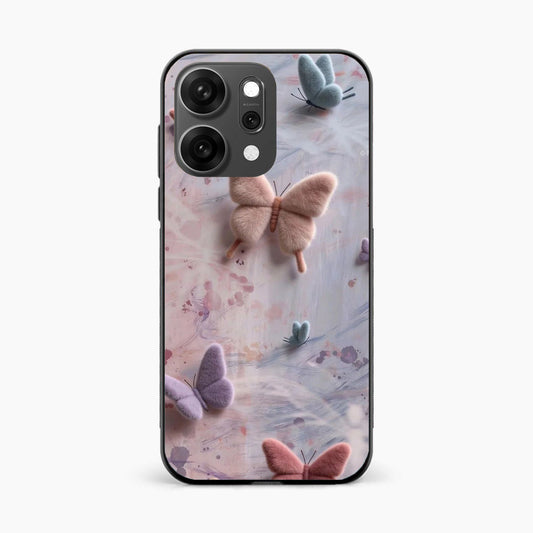 Fluffy Butterfly Oppo Reno 14 Pro 5G Aesthetic Back Cover