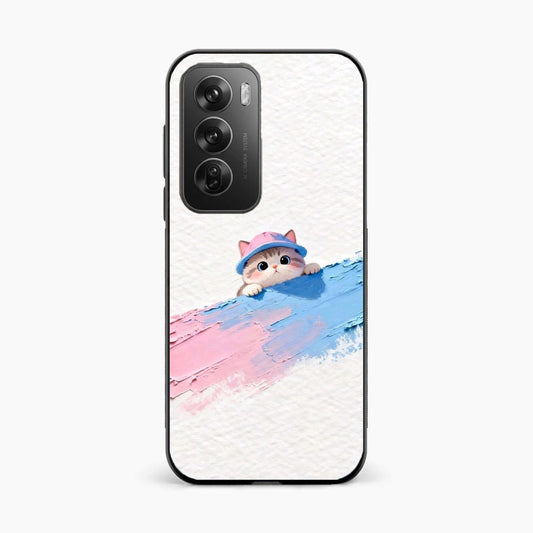 Cute Peekaboo Kitty Oppo Reno 12 5G Back Cover