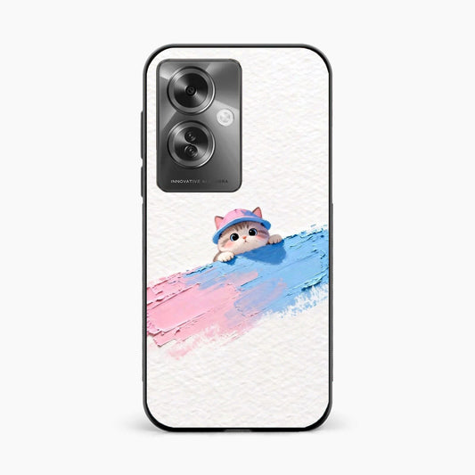 Cute Peekaboo Kitty Oppo F25 Pro 5G Back Cover