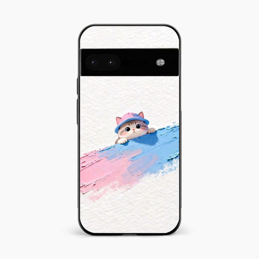 Cute Peekaboo Kitty Google Pixel 8A Back Cover