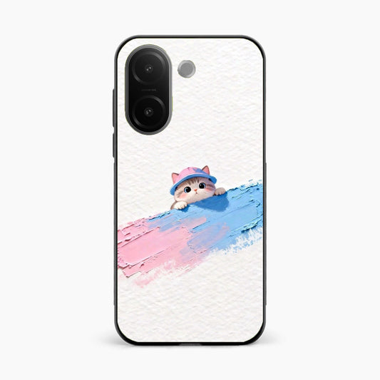 Cute Peekaboo Kitty Vivo V60e 5G Back Cover