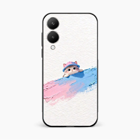 Cute Peekaboo Kitty Vivo Y28 5G Back Cover