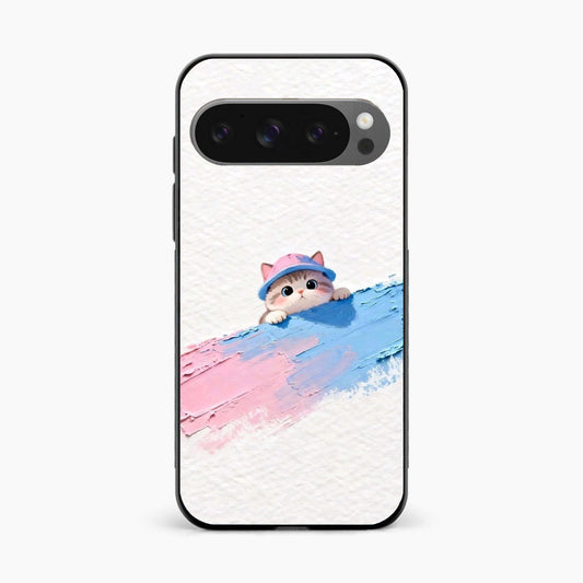 Cute Peekaboo Kitty Google Pixel 9 Pro XL Back Cover