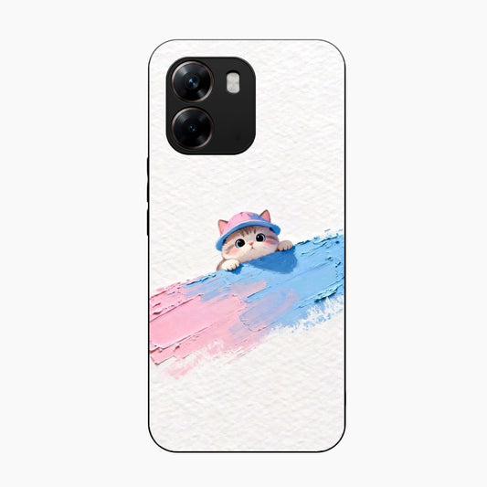 Cute Peekaboo Kitty Oppo A6x 5G Back Cover