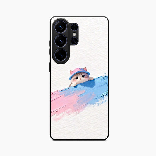 Cute Peekaboo Kitty Samsung S26 Ultra Back Cover