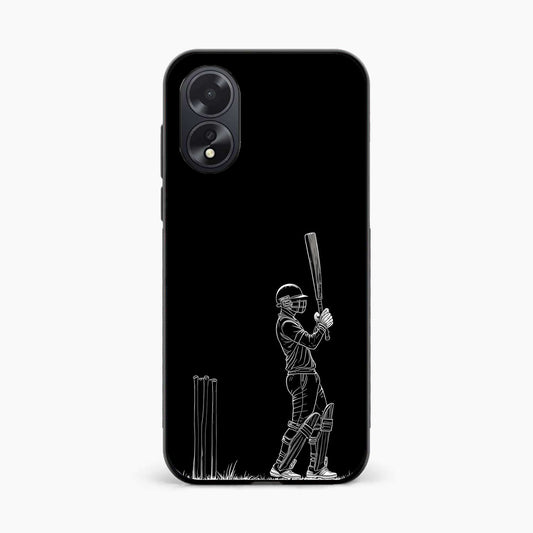 Cricket Minimal Line Art Oppo A38 Back Cover