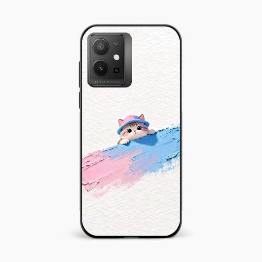 Cute Peekaboo Kitty Vivo T1 5G Back Cover