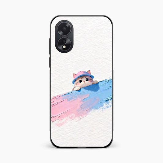 Cute Peekaboo Kitty Oppo A38 Back Cover