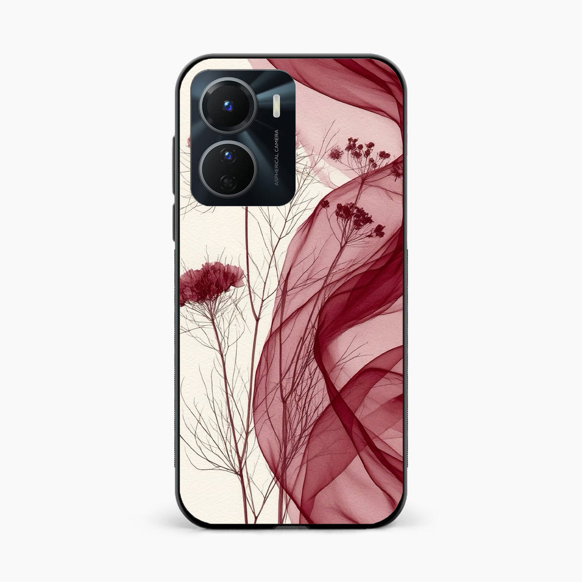 Red Floral Dream Vivo Y16 Back Cover
