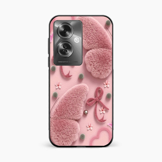 Dreamy Pink Plush Oppo F25 Pro 5G Back Cover