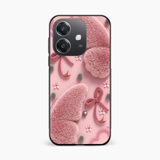 Dreamy Pink Plush Oppo A3x 4G Back Cover