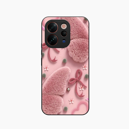 Dreamy Pink Plush Vivo V70 5G Back Cover