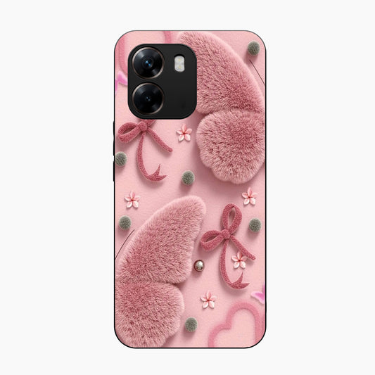 Dreamy Pink Plush Oppo A6x 5G Back Cover