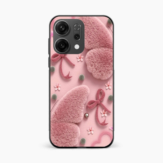 Dreamy Pink Plush Oppo Reno 14 5G Back Cover