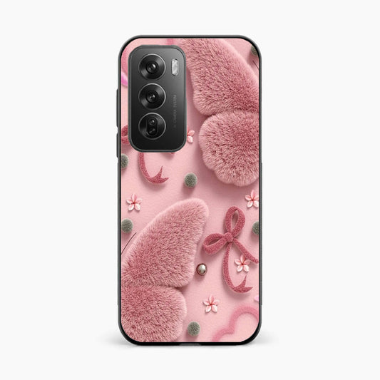 Dreamy Pink Plush Oppo Reno 12 5G Back Cover