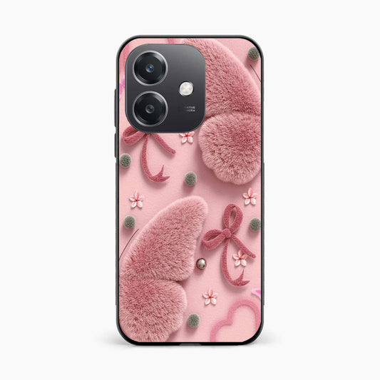 Dreamy Pink Plush Oppo A3 5G Back Cover