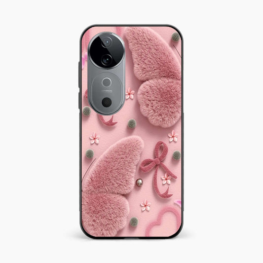 Dreamy Pink Plush Vivo V40 5G Back Cover