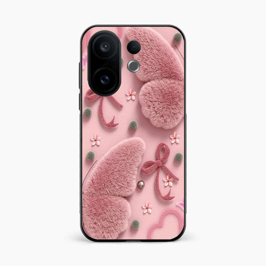 Dreamy Pink Plush Vivo V60 5G Back Cover