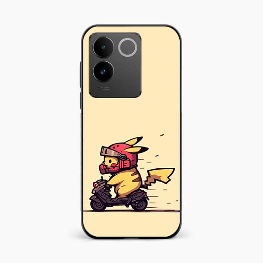 Cute Biker Pikachu Vivo T2 Pro 5G Back Cover