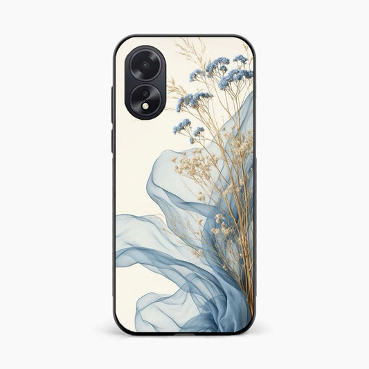 Soft Blue Floral Oppo A38 Back Cover