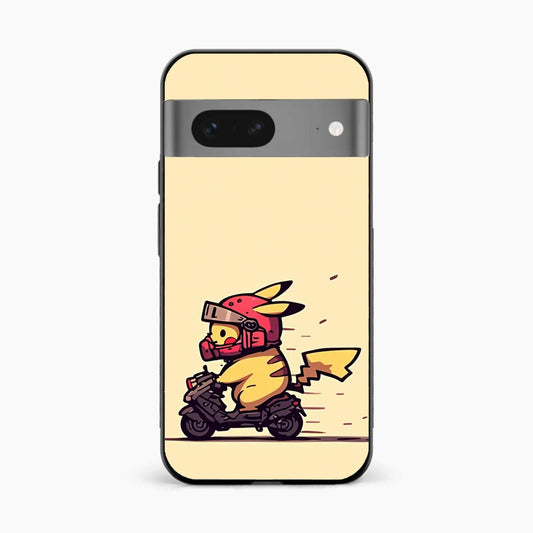 Cute Biker Pikachu Google Pixel 8 Back Cover