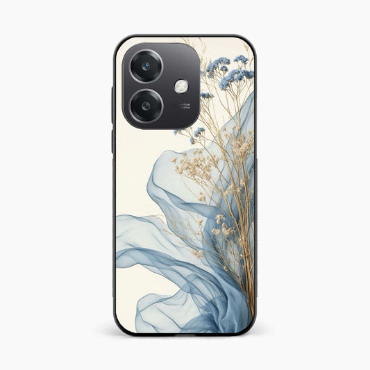 Soft Blue Floral Oppo A3x 4G Back Cover