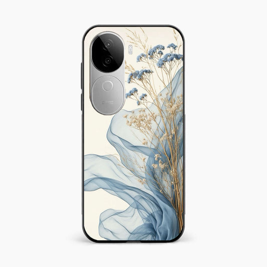 Soft Blue Floral Vivo V40e 5G Back Cover