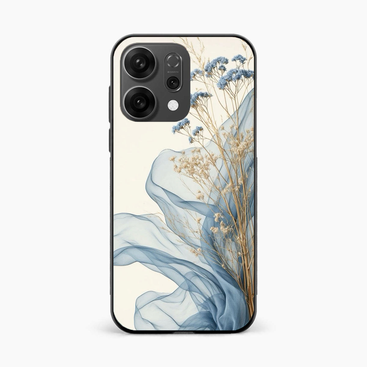 Soft Blue Floral Oppo Reno 14 5G Back Cover