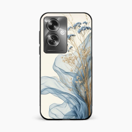 Soft Blue Floral Oppo F25 Pro 5G Back Cover