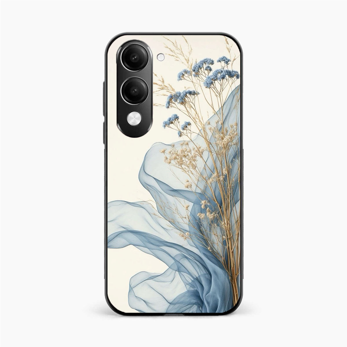 Soft Blue Floral Vivo T4 Lite 5G Back Cover