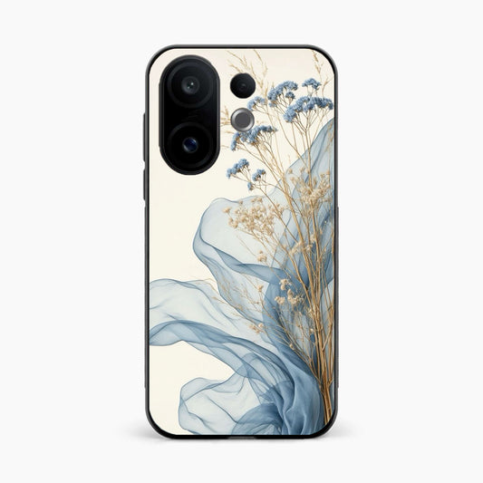 Soft Blue Floral Vivo V60 5G Back Cover