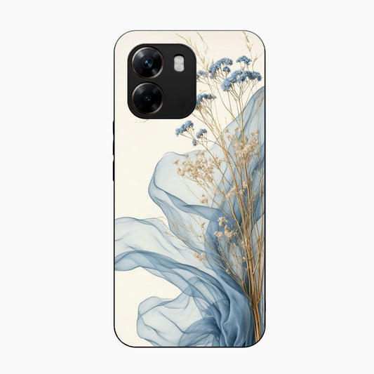 Soft Blue Floral Oppo A6x 5G Back Cover