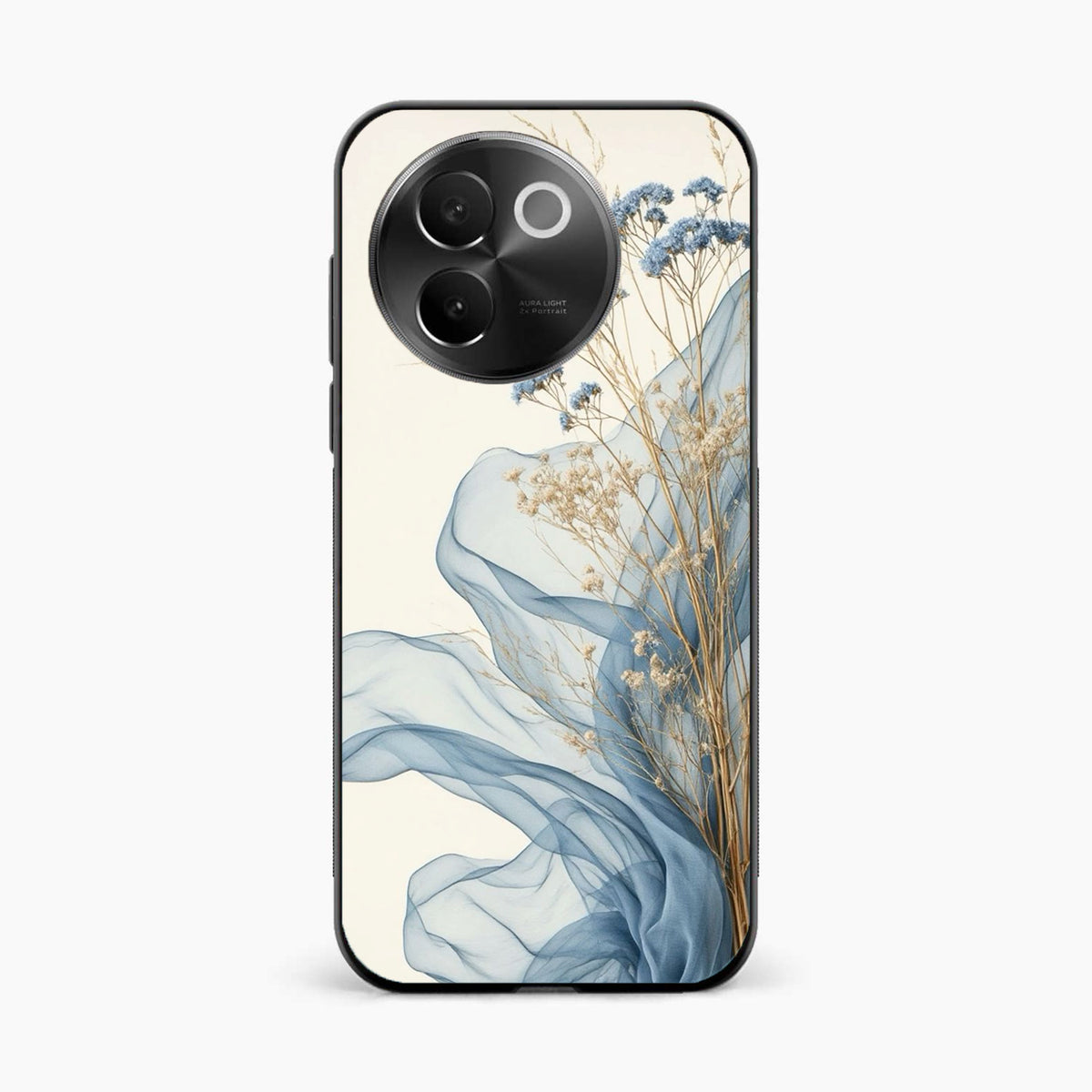 Soft Blue Floral Vivo V30e 5g Back Cover