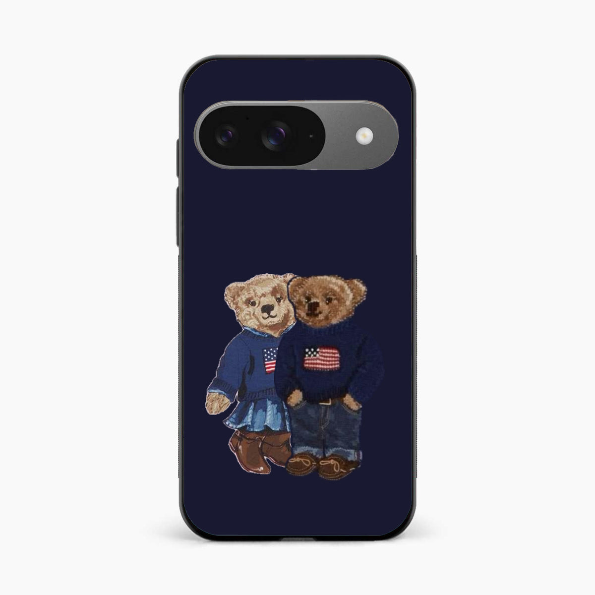 Cute Bear Couple Google Pixel 9 Back Cover