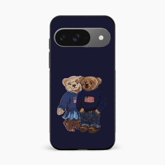 Cute Bear Couple Google Pixel 9 Back Cover