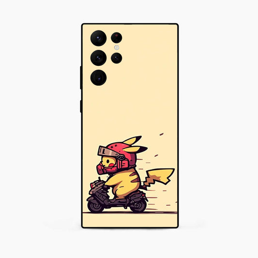 Cute Biker Pikachu Samsung S25 Ultra Back Cover