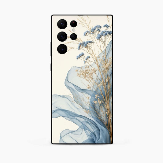 Soft Blue Floral Samsung S25 Ultra Back Cover