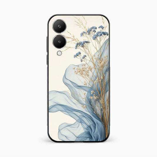 Soft Blue Floral Vivo Y28 5G Back Cover