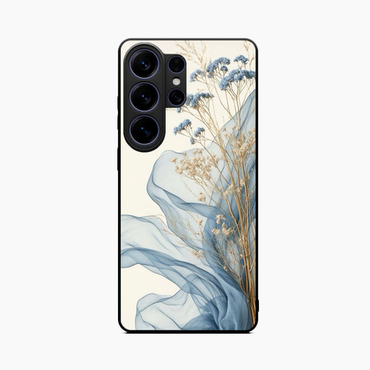 Soft Blue Floral Samsung S26 Ultra Back Cover
