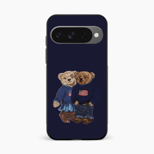Cute Bear Couple Google Pixel 10 Back Cover