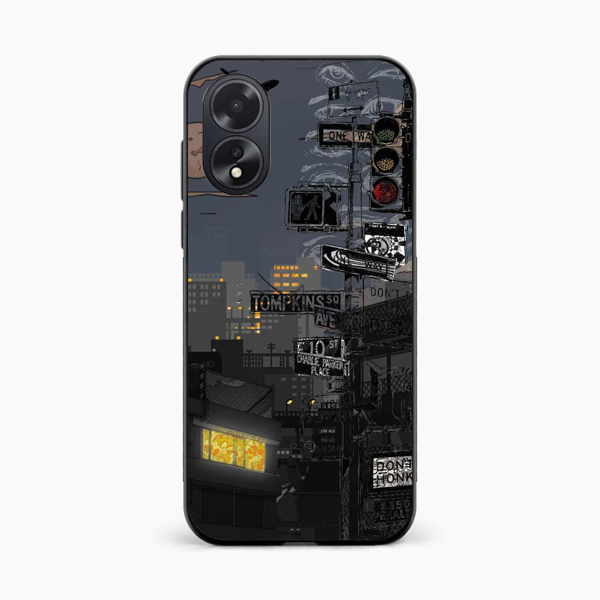 Midnight Street Vibes Oppo A38 Back Covers